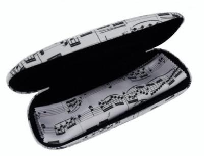 Opakowanie Etui na okulary biało-czarne + mikrofibra - nuty