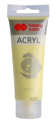 Opakowanie Farba akrylowa 75ml żółta pastel HAPPY COLOR