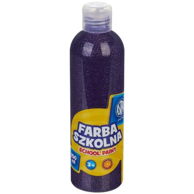 Opakowanie Farba szkolna Astra 250ml brokatowa fioletowa