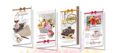 Opakowanie Karnet DL De Lux. Serdeczne życzenia MIX (10szt)