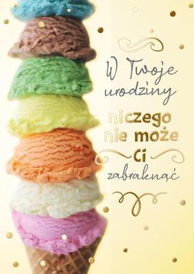 Opakowanie Karnet PR-364 Urodziny Lody