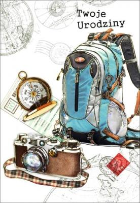 Opakowanie Karnet Urodziny n naklejanymi cyframi HM-200-1222