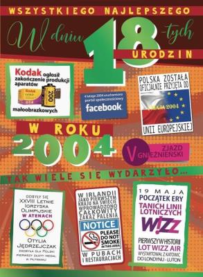 Opakowanie Karnet V-024 Urodziny 18