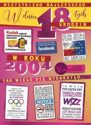 Opakowanie Karnet V-025 Urodziny 18