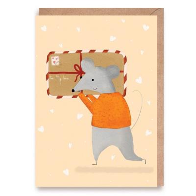 Opakowanie Kartka walentynkowa Myszka z listem K154