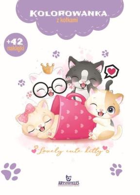 Kolorowanka z kotkami. Autor: Matusiak Monika. SmakLiter.pl Okładka książki Kolorowanka z kotkami