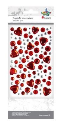 Opakowanie Kryształki samoprzylepne serca kamyczki