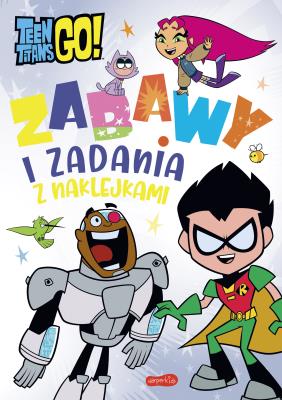 Młodzi Tytani Akcja! Zabawy i zadania z naklejkami. Autor: Opracowanie zbiorowe. SmakLiter.pl Okładka książki Młodzi Tytani Akcja! Zabawy i zadania z naklejkami