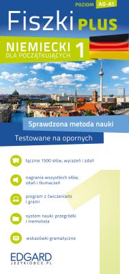 Niemiecki Fiszki PLUS dla początkujących 1. Autor: Sabine Leitner, Reczek Miłogost. SmakLiter.pl Okładka książki Niemiecki Fiszki PLUS dla początkujących 1