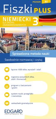 Niemiecki Fiszki PLUS dla średnio zaawansowanych 3. Autor: Sabine Leitner, Reczek Miłogost. SmakLiter.pl Okładka książki Niemiecki Fiszki PLUS dla średnio zaawansowanych 3