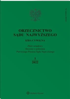 Okładka książki Orzecznictwo Sądu Najwyższego 1/2022