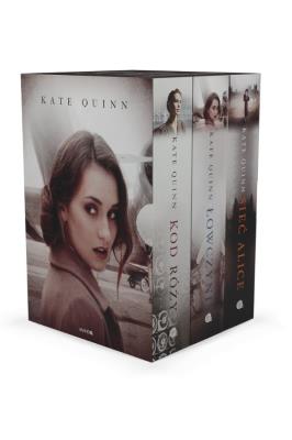 Pakiet: Kod róży/ Łowczyni/ Sieć Alice. Autor: Quinn Kate. SmakLiter.pl Okładka książki Pakiet: Kod róży/ Łowczyni/ Sieć Alice