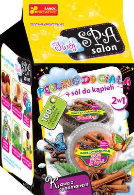 Opakowanie Peeling do ciała & sól do kapieli. Kawa z cynamon.