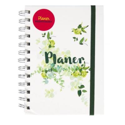 Opakowanie Planer niedatowany kwiaty zielone na spirali DIK