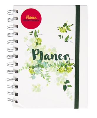 Opakowanie Planer niedatowany kwiaty zielone na spirali DIK