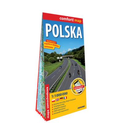 Polska mapa samochodowa 1:1 000 000. Autor:   Praca zbiorowa. SmakLiter.pl Okładka książki Polska mapa samochodowa 1:1 000 000