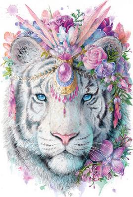 Opakowanie Puzzle drewniane z figurkami dwustronne. Mystic tiger L