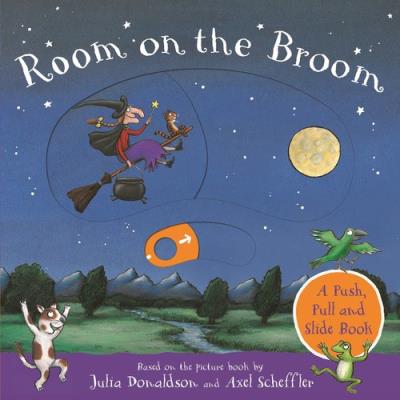 Room on the Broom: A Push, Pull and Slide Book. Autor: Donaldson Julia, Scheffler Alex. SmakLiter.pl Okładka książki Room on the Broom: A Push, Pull and Slide Book