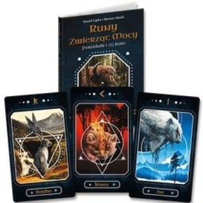 Okładka książki Runy Zwierząt Mocy - poradnik i 25 kart