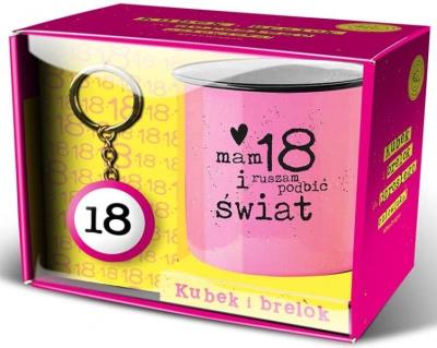 Opakowanie Zestaw kubek + brelok Happy 18-Dziewczyna
