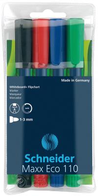 Opakowanie Zestaw markerów do tablic Schneider Maxx Eco 110 miks kolorów 4 sztuki