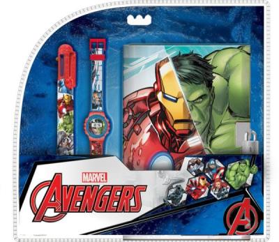 Opakowanie Zestaw zegarek cyfrowy długopis pamiętnik Avengers MV15777