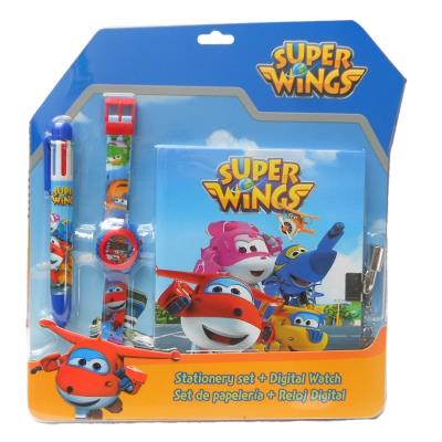 Opakowanie Zestaw zegark cyfrowy długopis pamiętnik Super Wings WI17008