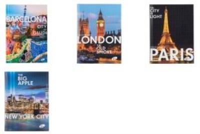 Zeszyt A5/96K kratka CITIES BY DAY MIX. Wydawca: Melisa Bel. SmakLiter.pl Opakowanie Zeszyt A5/96K kratka CITIES BY DAY MIX