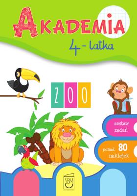 ZOO. Akademia 4-latka. Autor: Ewa Gorzkowska-Parnas, Tomasz Parnas. SmakLiter.pl Okładka książki ZOO. Akademia 4-latka