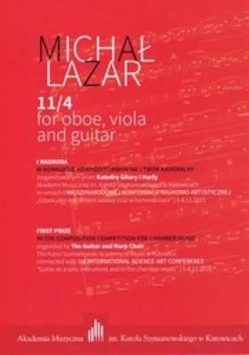 Okładka książki 11/4 for oboe, viola and guitar