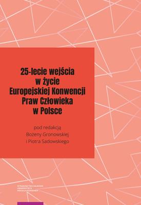Okładka książki 25-lecie wejścia w życie Europejskiej Konwencji Praw Człowieka w Polsce