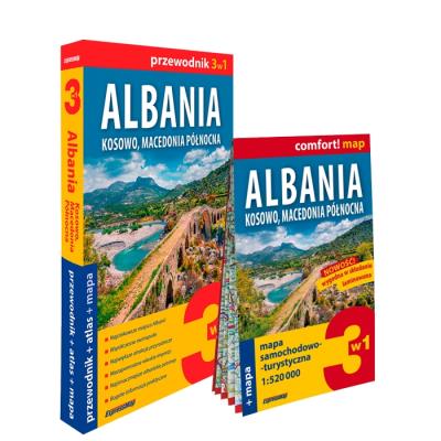 Okładka książki Albania Kosowo Macedonia Północna 3w1 przewodnik + atlas + mapa