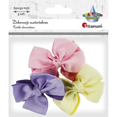 Opakowanie Aplikacje materiałowe kokardki 60x50mm 3szt