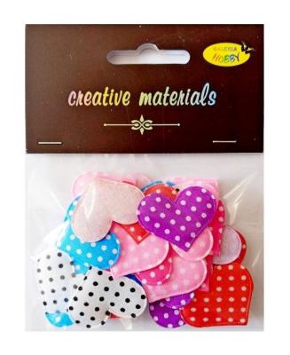 Opakowanie Aplikacje materiałowe serca w kropeczki 3cm 30szt
