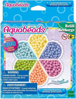 Aquabeads Pastelowe koraliki zestaw uzupełniający. Wydawca: Epoch. SmakLiter.pl Opakowanie Aquabeads Pastelowe koraliki zestaw uzupełniający