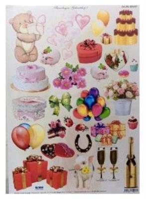 Opakowanie Arkusz do techniki 3D sztancowany urodziny