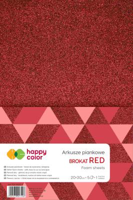 Opakowanie Arkusze piankowe brokat A4 czerw. 5szt HAPPY COLOR