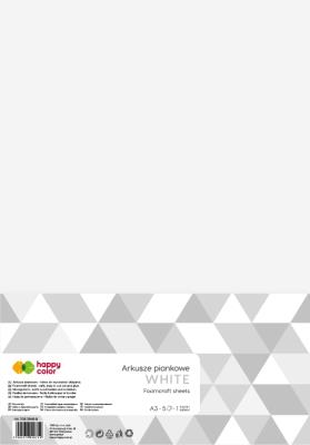 Arkusze piankowe Happy Color A3 białe 5 ark.. Wydawca: HAPPY COLOR. SmakLiter.pl Opakowanie Arkusze piankowe Happy Color A3 białe 5 ark.