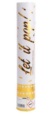 Opakowanie Armatka konfetti złote folia czterokątna 28cm