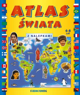 Atlas świata z nalepkami. Autor: Mariola Langowska-Bałys, * Aleksandra Hada     * Teresa Warzecha. SmakLiter.pl Okładka książki Atlas świata z nalepkami