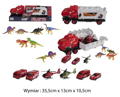 Opakowanie Auto dinozaur czerwone