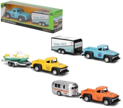 Opakowanie Auto metalowe pick up z przyczepą