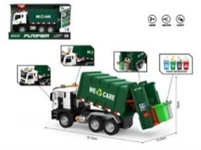 Auto śmieciarka zielona 1:10 światło dźwięk. Wydawca: Czapska. SmakLiter.pl Opakowanie Auto śmieciarka zielona 1:10 światło dźwięk