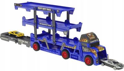 Opakowanie Auto truck laweta do oklejenia rozkładana z 6 autami wystrzeliwanym