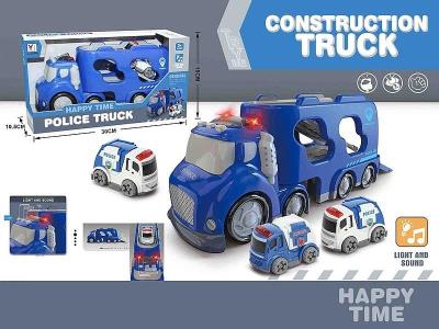 Opakowanie Auto z kontenerem i 2 autkami policyjnymi światło