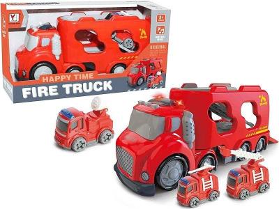 Opakowanie Auto z kontenerem i 2 autkami straży pożarnej