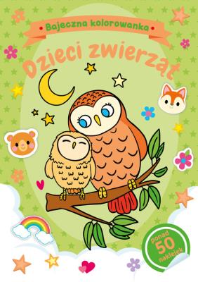 Bajeczna kolorowanka. Dzieci zwierząt. Autor:   Praca zbiorowa. SmakLiter.pl Okładka książki Bajeczna kolorowanka. Dzieci zwierząt