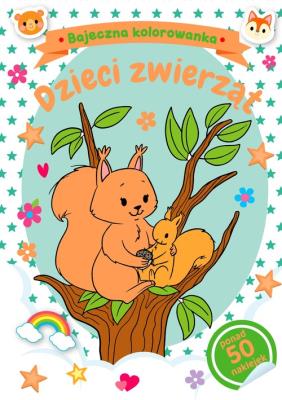 Okładka książki Bajeczna kolorowanka. Dzieci zwierząt