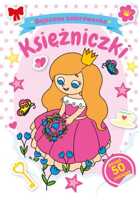Bajeczna kolorowanka. Księżniczki. Autor: Natalia Berlik. SmakLiter.pl Okładka książki Bajeczna kolorowanka. Księżniczki