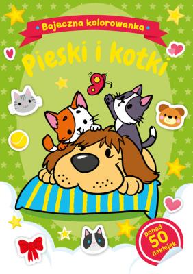 Okładka książki Bajeczna kolorowanka. Pieski i kotki
